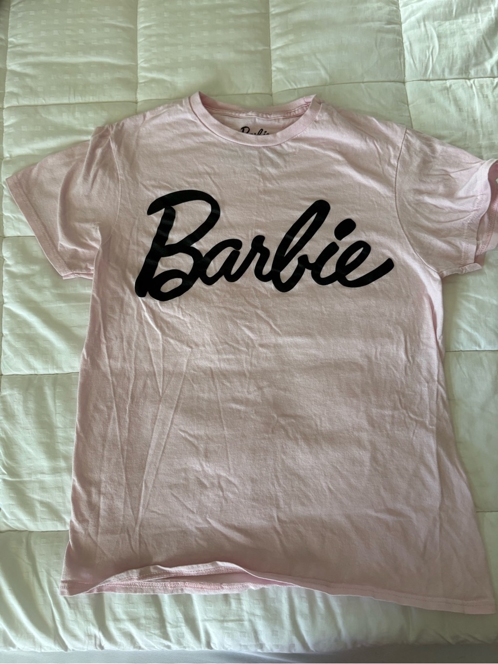Barbie Pink Tee with Black Script Logo